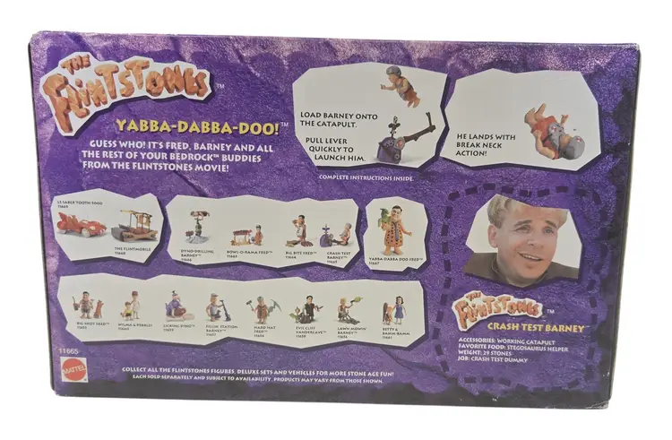 1993 The Flinstones Crash Test Barney Action FIGURE New In Box