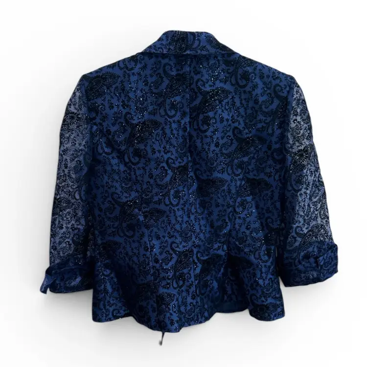 Alex Evenings Blue Sparkly Navy Jacket - Small