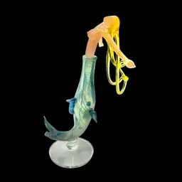 Rare Milon Townsend Mermaid Flameworked Art Glass Perfume Bottle Signed