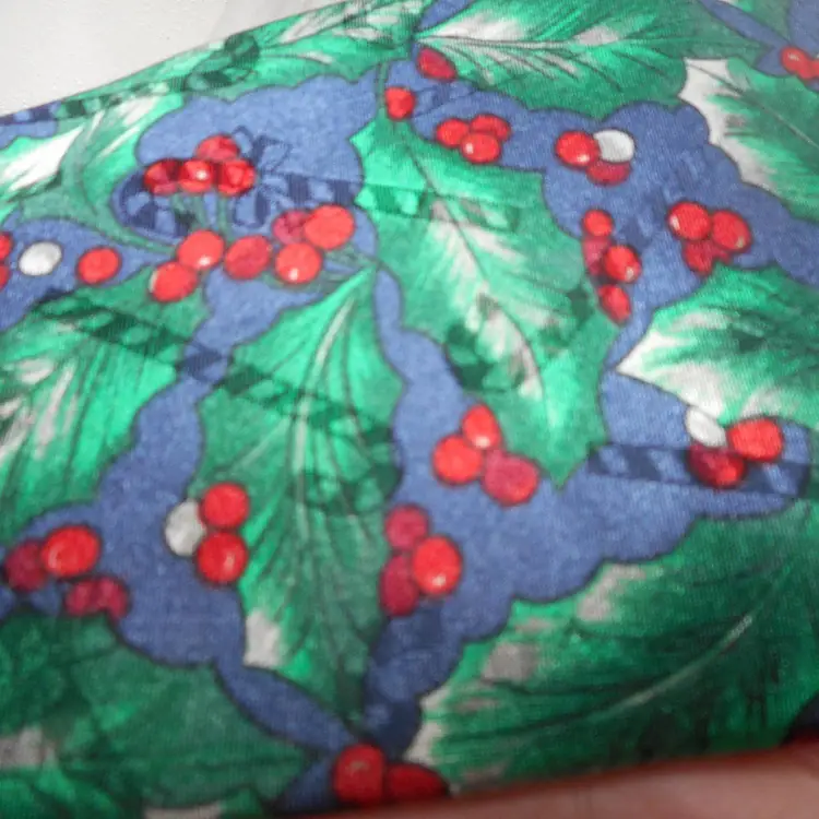 Vintage Holly Tie Necktie Holiday Winter Hallmark Candy Cane