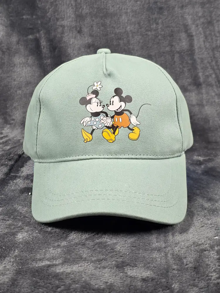 Vintage Mickey & Minnie Mouse Light Green Baseball Cap NWT