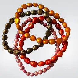 Fresh Water Dyed Pearls Stretch Bracelet Gold, Black, Lilac, Red
Choice Of 1