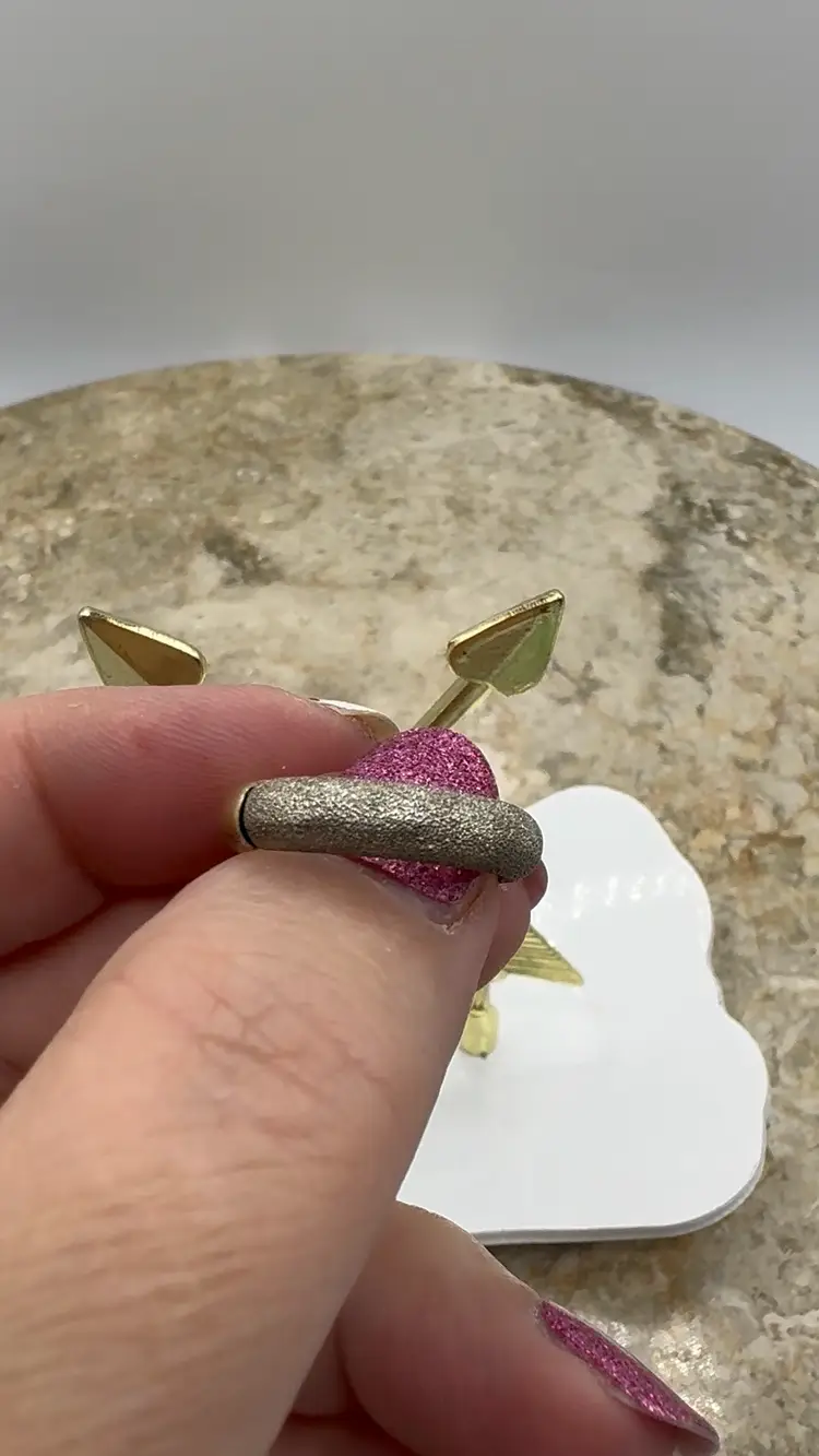 925 Sterling & Gold Verme’ Ring By Israel Artist Stacy Givon Signed & Tested Size 7