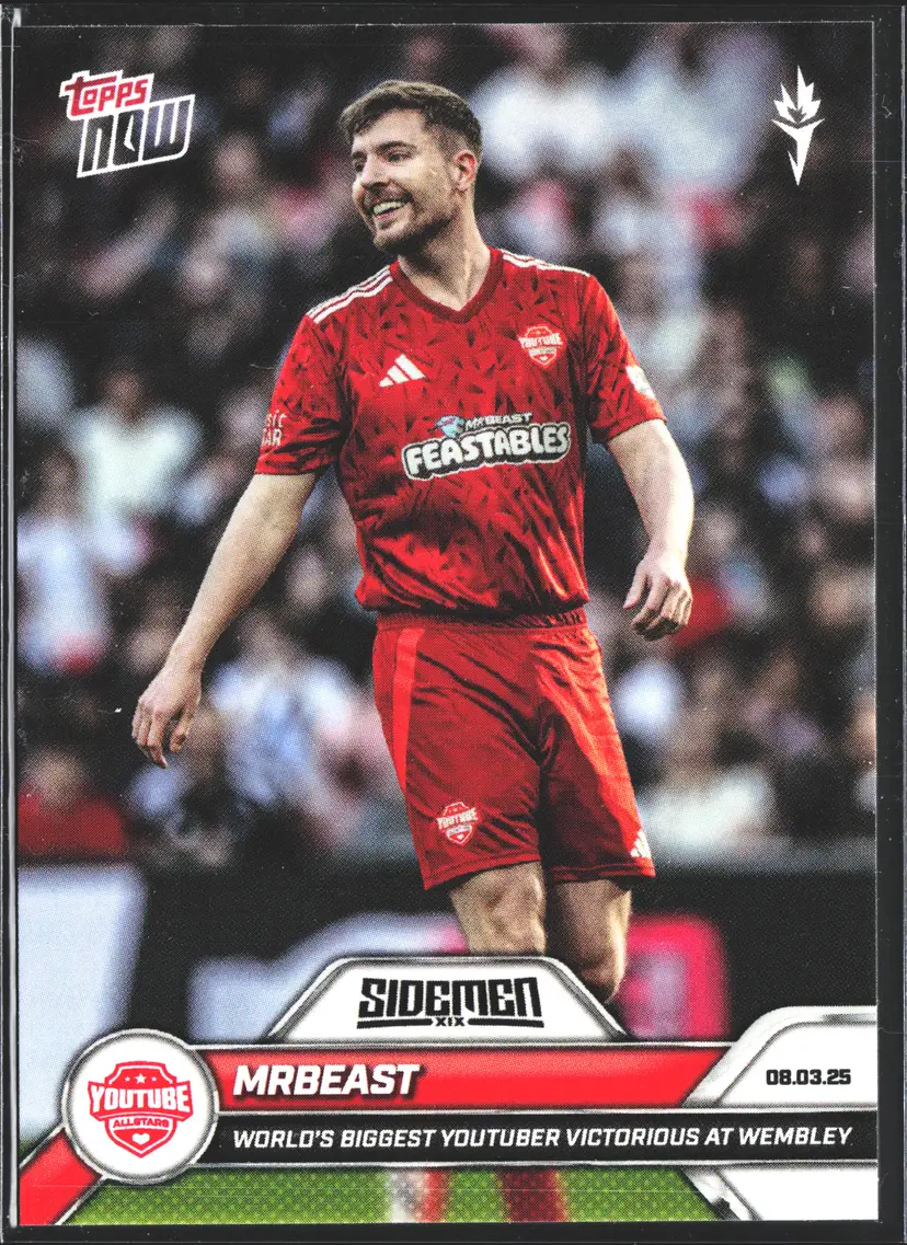 MrBeast 1st Trading Card - 2025 Topps Now Limited Edition World's Biggest YouTuber Victorious at Wembley