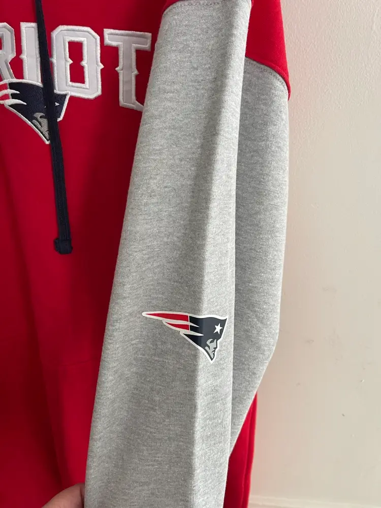 New England Patriots Fanatics Hoodie Sweatshirt Mens 2XLT Red White Blue NFL