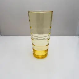 Yellow Glass Tall Waterfall Design Vase