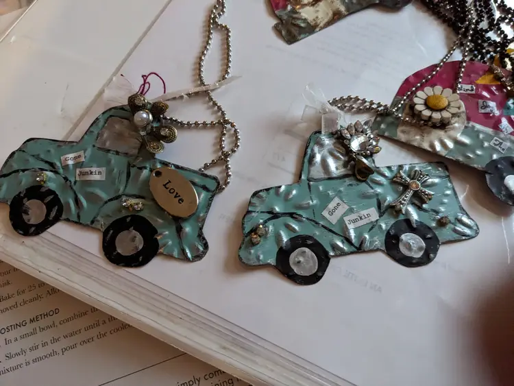 Hippy hearted car dangles