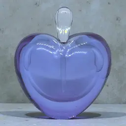 Zellique Studios Purple Lavender Crystal Glass Heart Shape 4" Perfume Bottle