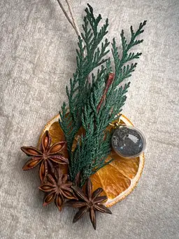 Orange, Cedar, Star Anise & Protective Black Salt Ornament