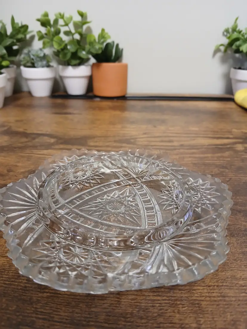 Vintage Starburst Glass candle Holder
