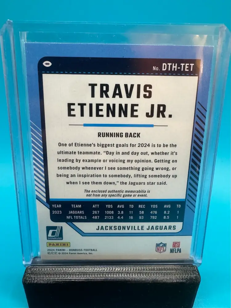 Travis Etienne Donruss Threads Jersey Relic Jacksonville Jaguars