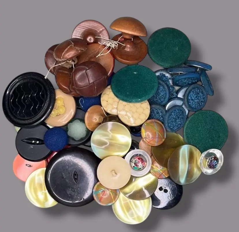 Vintage Button Lot Crafts Repurpose Collage