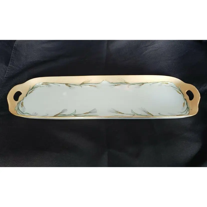 Hand Painted Porcelain Tray Made in Bavaria Antique Signed & Dated (1915) 17"