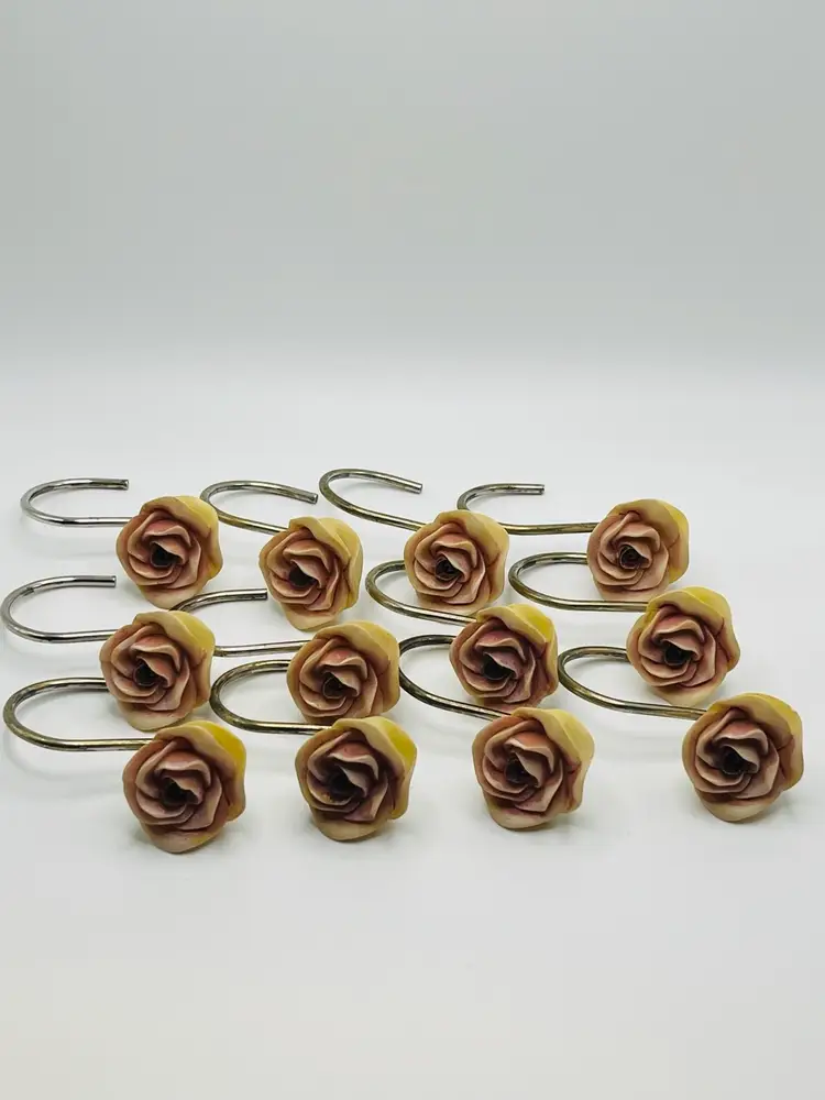 Vintage Rose Curtain Hooks