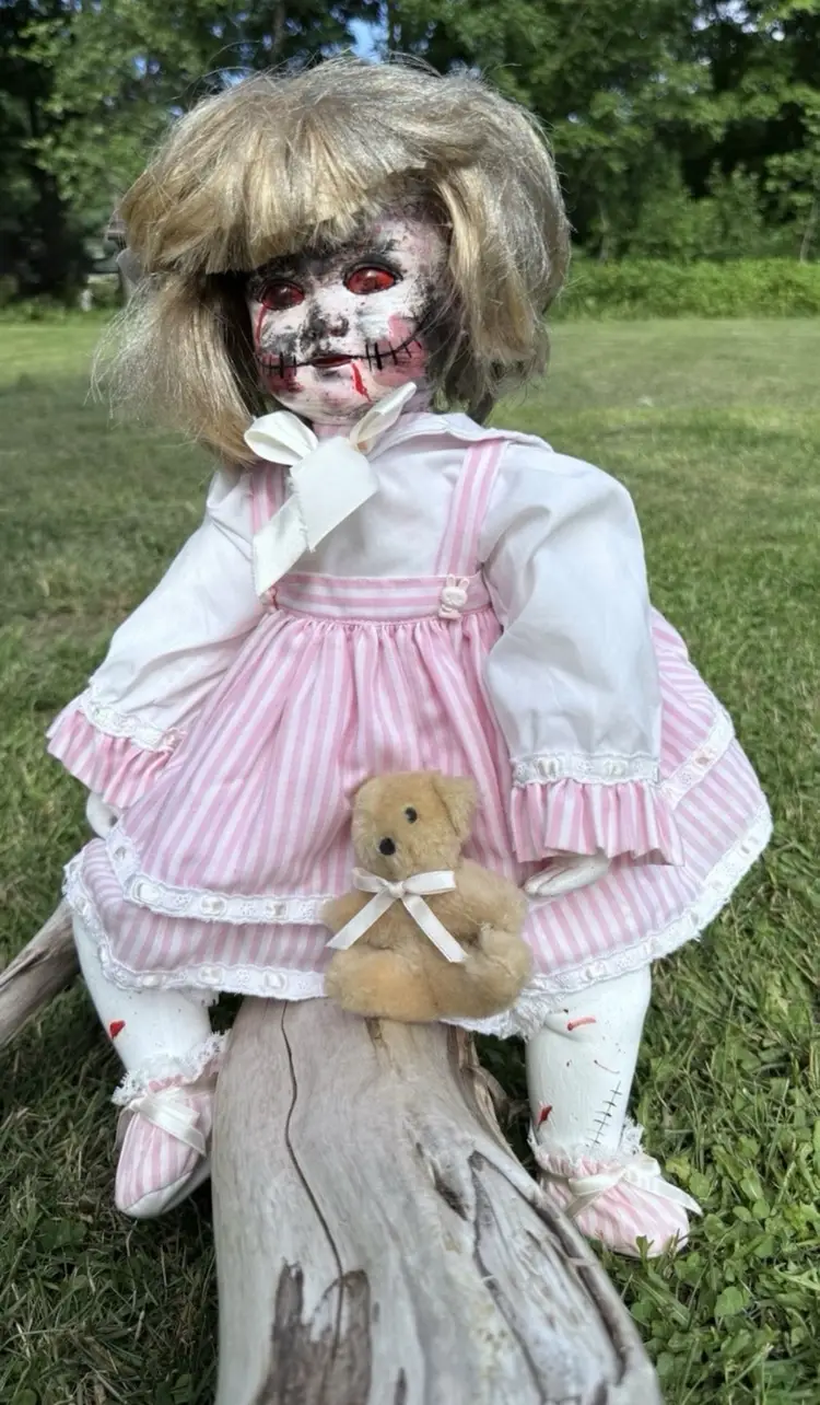 Horror Doll Horrible Harriet Scary Halloween OOAK (one Of A Kind) 19” Hand Painted Stage Prop Or Halloween Decoration