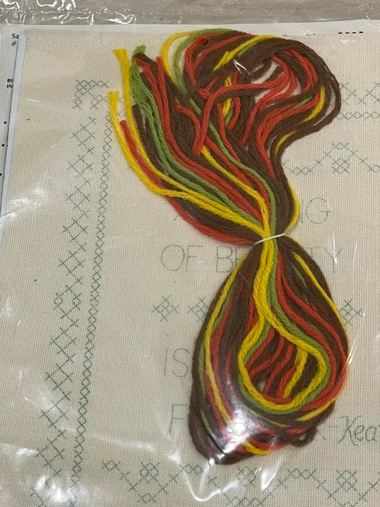 Crewel Embroidery Stitching Kit Keats Quote Sampler New Old Stock