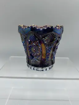 09 Imperial Carnival Hobstar Toothpick Holder 2.5”