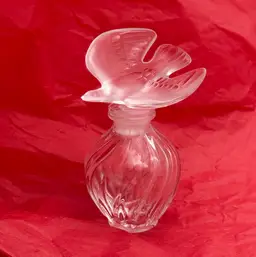 Vintage Lalique Nina Ricci L' AIR DU TEMPS 2.75" Perfume Bottle Frosted Bird