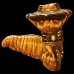 Inch Worm Ceramic Bug Figurine In Bonnet 3”