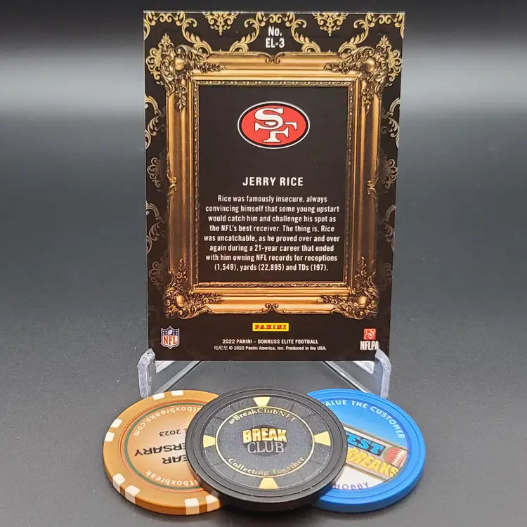 Jerry Rice 2022 Panini Donruss Elite Football Elitists Insert Card #EL-3 - San Francisco 49ers Football Card