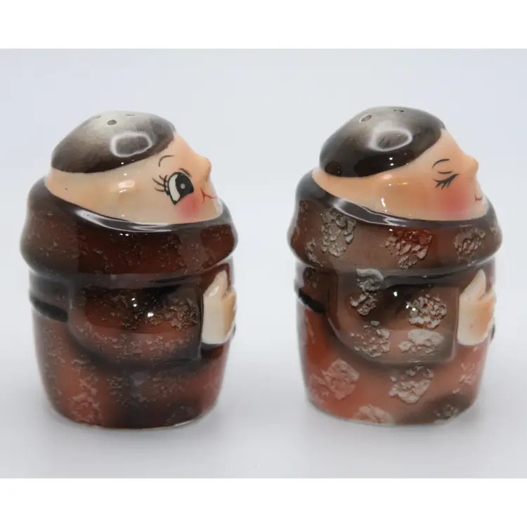 Vintage Japan Monk Friar Tuck PY Salt & Pepper Shakers