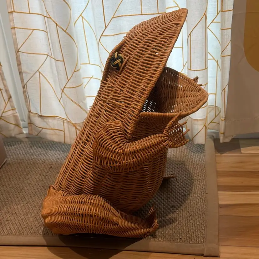 Wicker Frog Basket/Magazine Holder - 18”