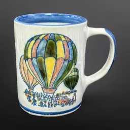 Louisville Pottery Colorful Hot Air Balloons Stoneware Mug