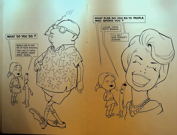 The Story of a Cigarette Coloring Book American Cancer Society 1971