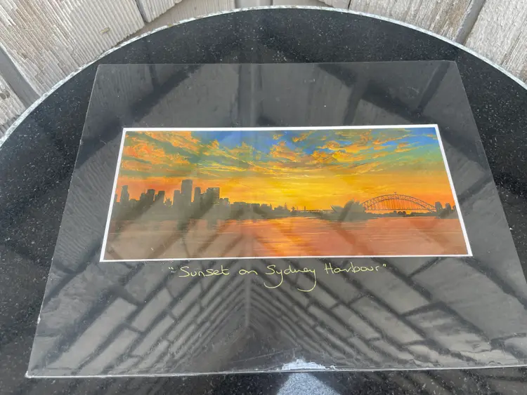 Australian Landscape Print Lot 2 Hugh Symonds Sydney Harbour Moon