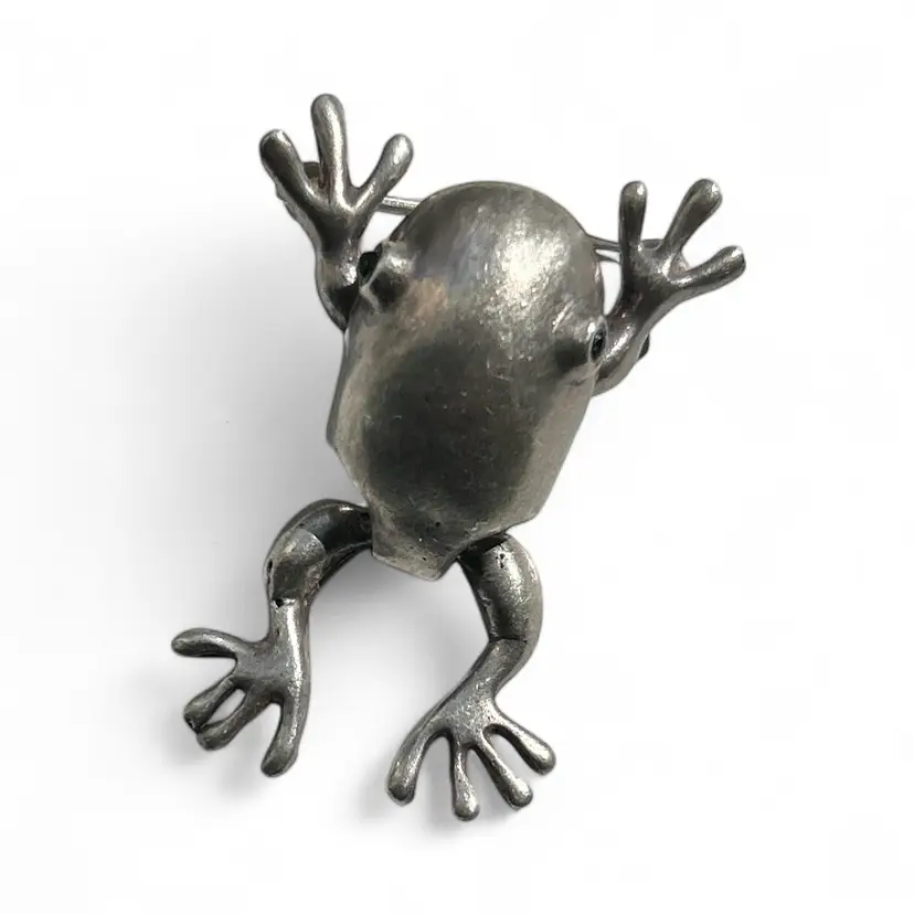 925 Sterling Silver Mechanical Frog Pendant