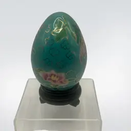 Vintage Cloisonné Egg With A Stand, 3-3/4” Tall
