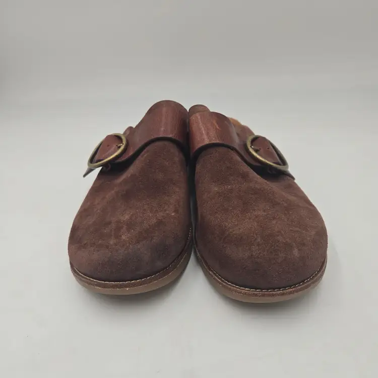 Sofft Clog Slip On Mule Brown Suede Women's 9.5 Travel Boho Hippie Retro Comfy