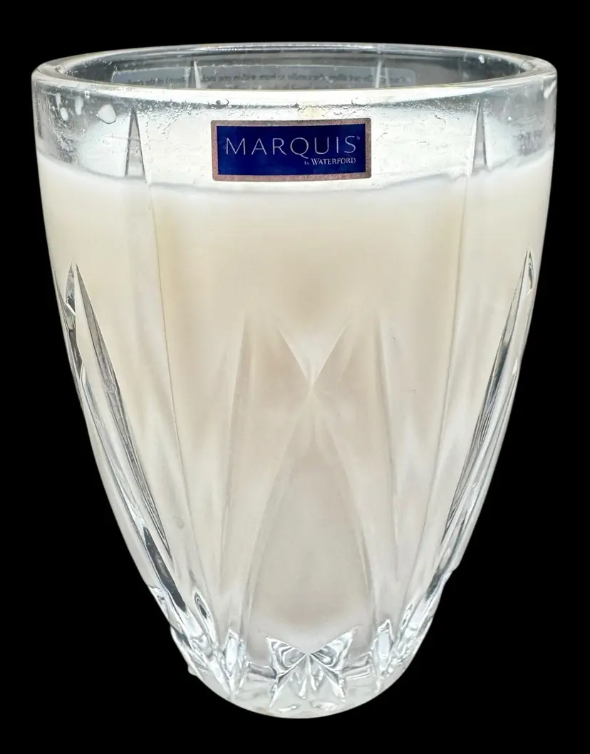 Marquis by Waterford Brookside Filled Candle Hurricane Vase Rose Scent 5.5β