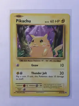 2016 Pikachu Pokemon Card 35/108 Rare Mint Condition Fresh Pull!