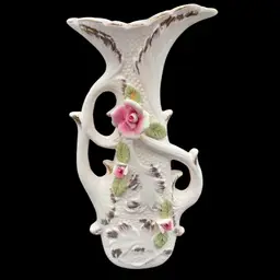 Vintage Empress Porcelain Rose Vase, Light Pink, Gold Gilt, Japan, w/sticker