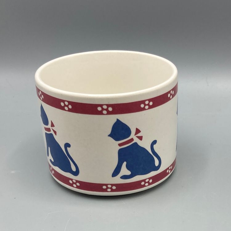 Korean Red and Blue Cat Tea Light Holder or Trinket Dish
