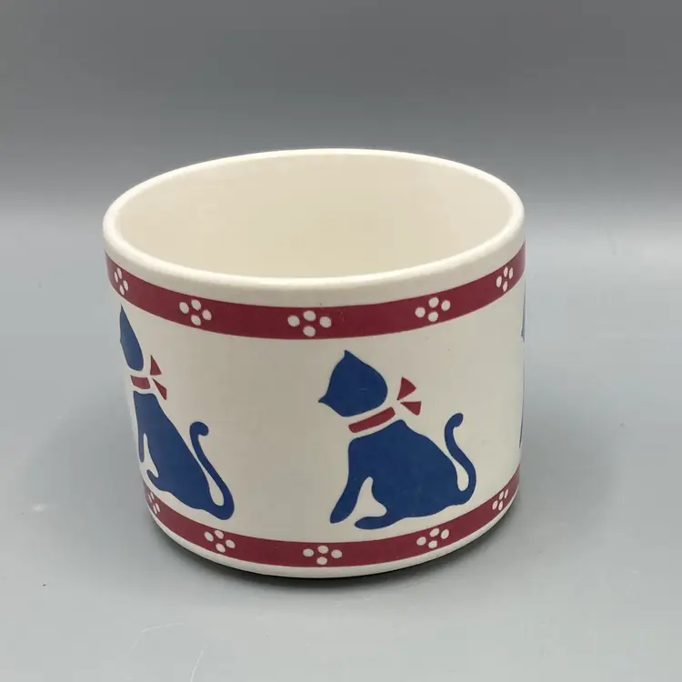 Korean Red and Blue Cat Tea Light Holder or Trinket Dish