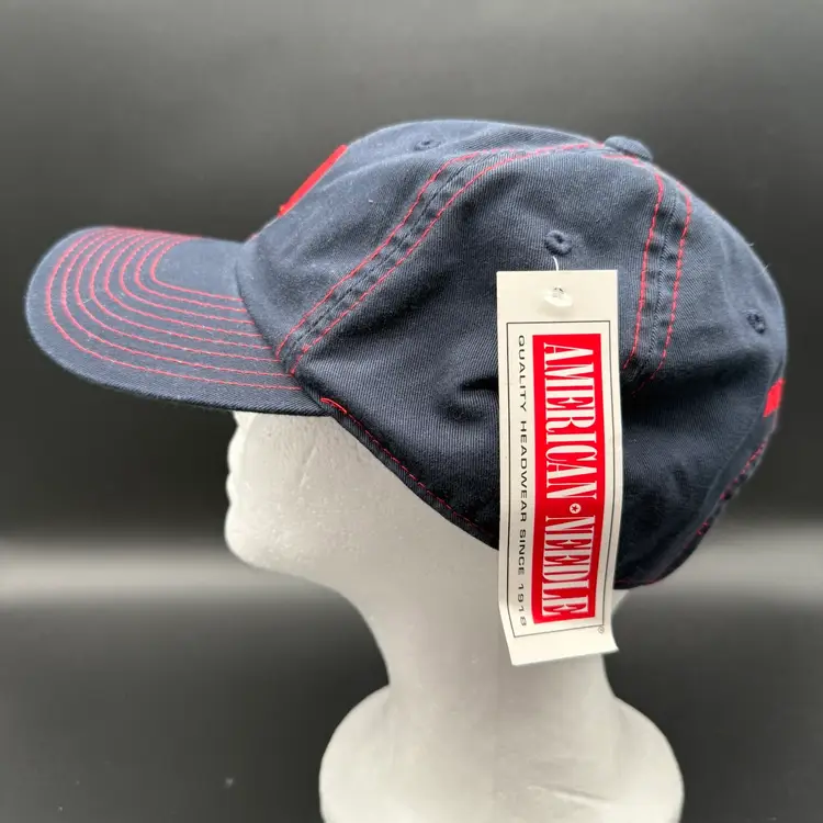 Microsoft Hat Baseball Cap Embroidered Navy Blue Red Strap Back NWT Vintage?