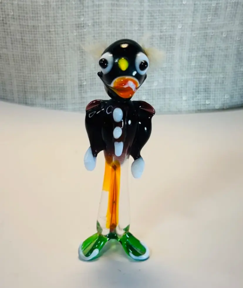 Vintage Blown Glass Clown/Man Figurine 4" Tall X 1" Wide