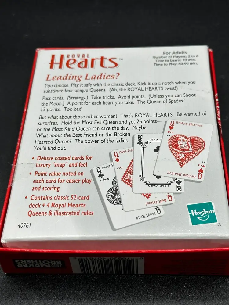 Royal Hearts Card Game - Parker Brothers/ Hasbro - Boxed  2001 - COMPLETE