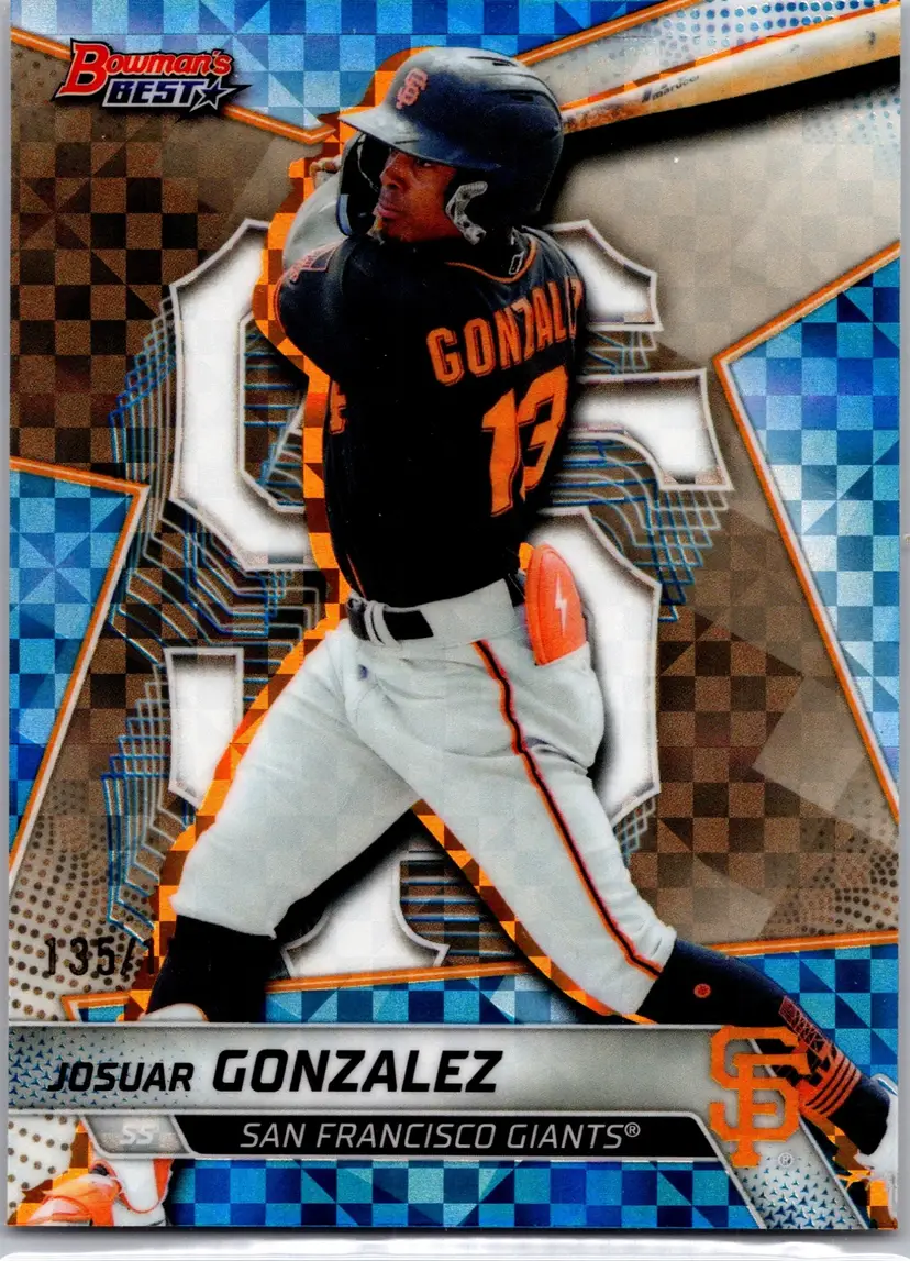 2025 Bowman's Best Josuar Gonzalez #TP-13 Top Prospects Blue X-Fractor /150