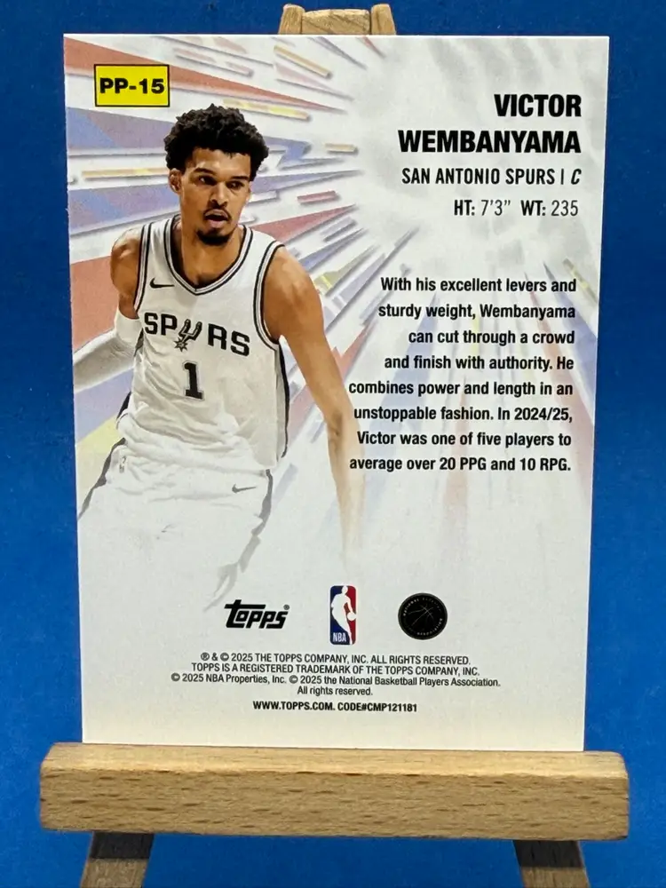 2025-26 Topps Victor Wembanyama Power Players PP-15 San Antonio Spurs