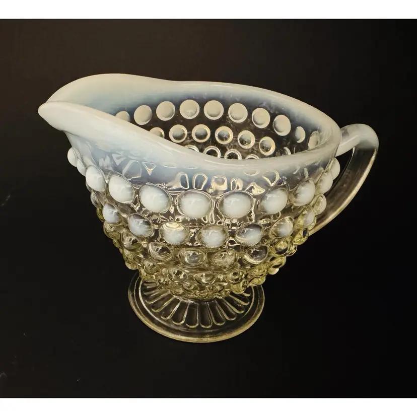 Vintage Opalescent Hobnail Creamer