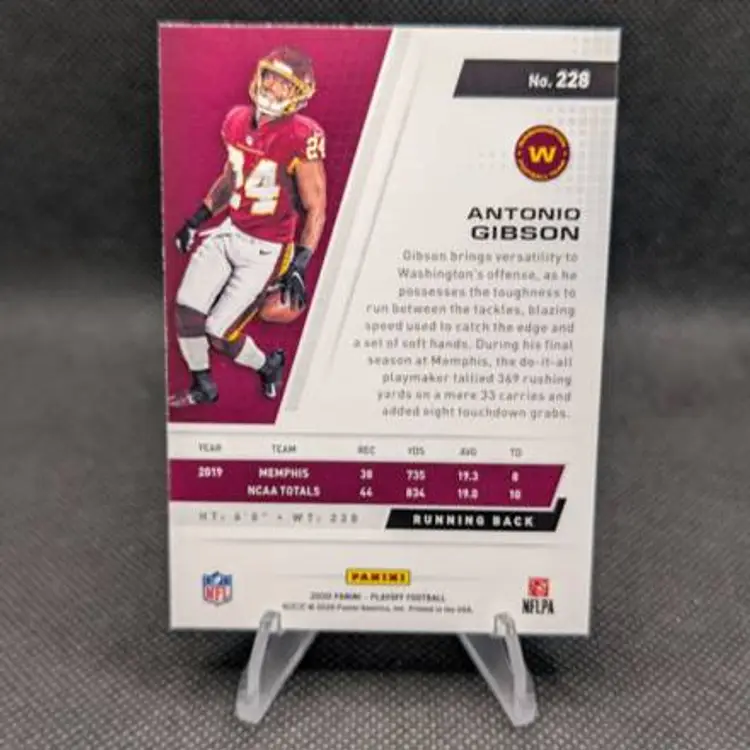Antonio Gibson 2020 Panini Playoff Rookie Card RC #228 - Washington Commanders