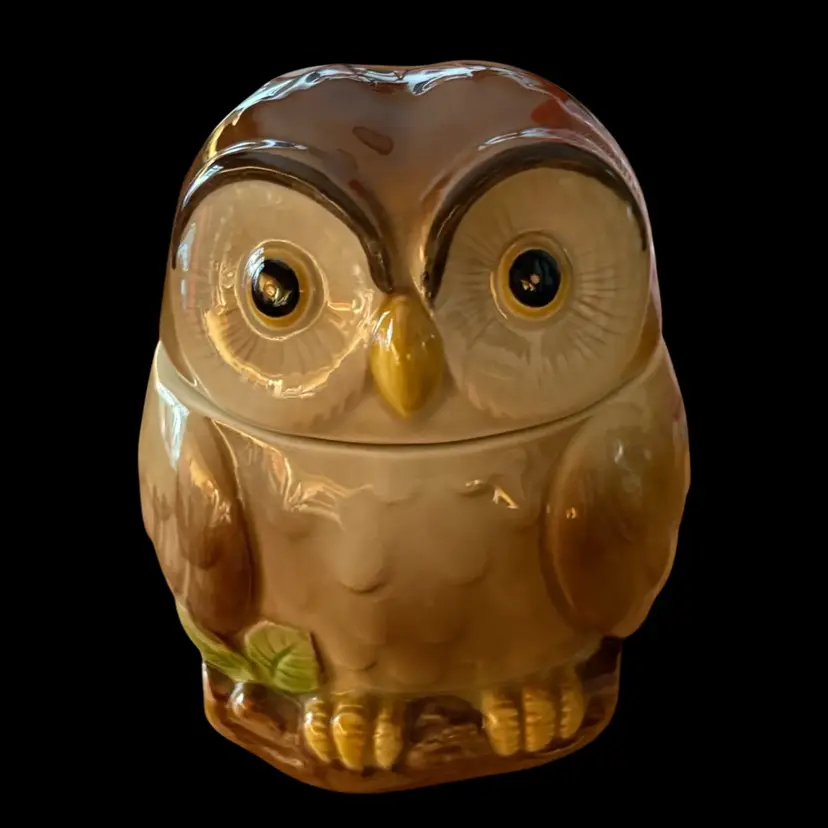 1982 Otagiri Owl Sugar Bowl Or Preserves Pot With Spoon