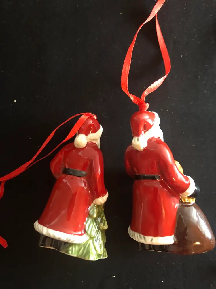 Villeroy and Boch Ceramic Santa with Christmas tree ornaments