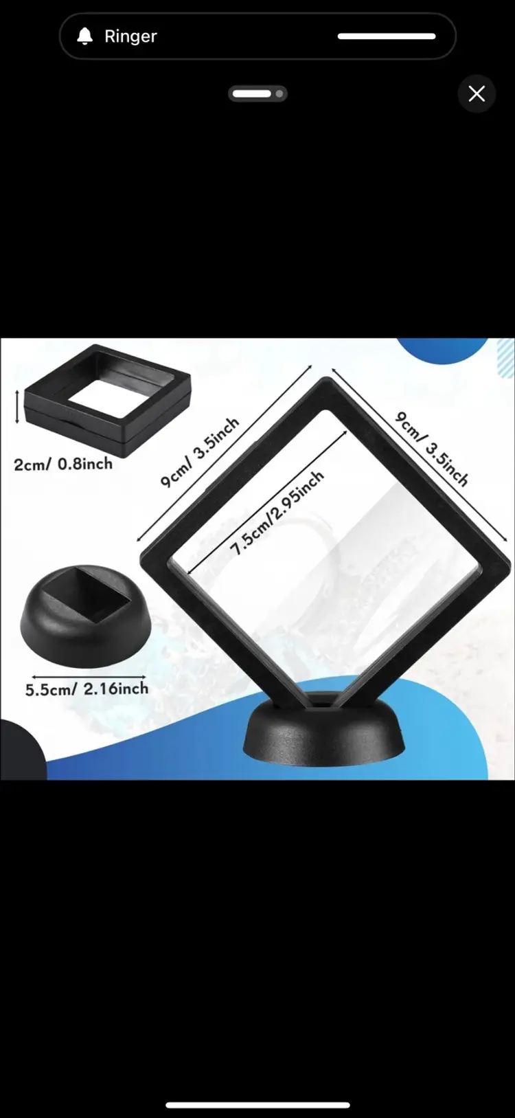 3D Floating Display Case PE Film Jewelry Storage Box Coins Display