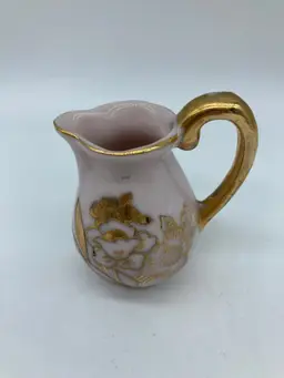Vintage Made In Japan Floral Miniature Pitcher 2" tall