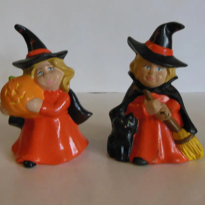 Vintage Hand-Painted Hobbyist Duncan Mold Ceramic WITCH Figurines