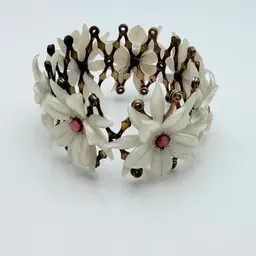 Dana Celluloid Floral Expandable Vintage Hair Piece